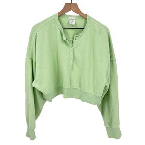 Offline by Aerie Lime Green Cropped Sweatshirt Large